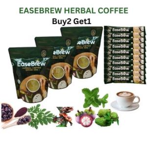 BUY1 GET1 Easebrew Herbal Coffee Get 1 Box with 1 Box Free (2 Boxes) All Organic Coffee with Stevia and Moringa Guyabano for Heart Health Natural Beverages