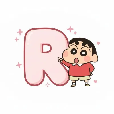6 SHIN móc khoá chữ cái Shin Chan hồng hào dễ thương đáng yêu bộ chữ