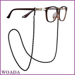 WOADA Dày xoắn kính mát da dây chuỗi Kính bện kính dây buộc dây đeo thể thao ngoài trời không trượt kính phụ kiện