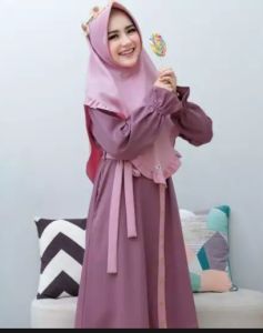 TALITA SYARI BAJU GAMIS MUSLIM PEREMPUAN SET KERUDUNG SIZE S M L XL