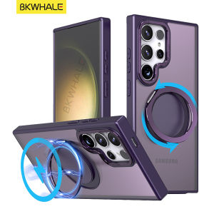 BKWHALE Magnetic gear bracket phone case For Sasmung Galaxy S24 Ultra S25 Ultra S23 Ultar S24 + S25+ S24+ S23+ S24FE S23FE Translucent Case