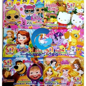 Buku Mewarnai Stiker Aktivitas 3 In 1 Buku Aktivitas Anak Buku Gambar