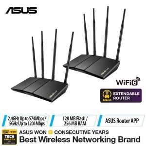 (OFFICIAL STORE) Asus RT-AX1800HP Dual Band WiFi 6 Extendable Router Subscription-free Network Security Built-in VPN Parental Control AiMesh