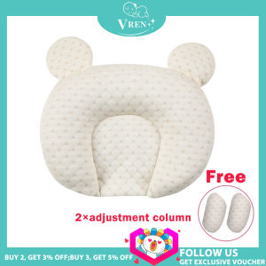 VREN Anti Flat Head Baby Pillows for New born Infant Breathable Cotton Latex Neck Prevent Cushion Kids Toddler Nursing Pillow Baby Room for 0-12 months
