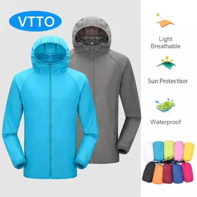 VTTO Áo Mưa Nam Nữ 10 Màu Mùa Hè Áo Khoác Không Thấm Nước Chạy Bộ Đi Bộ Đường Dài Không Thấm Nước Windproof Trọng Lượng Nhẹ Áo Khoác