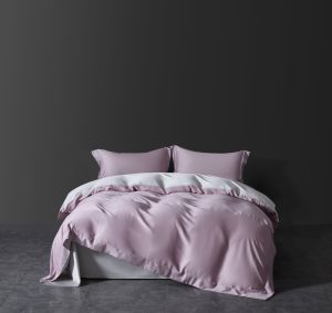 Owllight Grand Pink Authentic Tencel Lyocell Queen | King - 1600 TC Premium Four Piece Bedding Set - Cooling Pillow Cases Bolster Cover and Bedsheet
