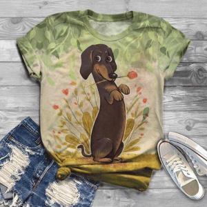 [Local Stock] ZEEMIN Dog Cat Cow 3D Print Animal Tees Summer Womens T Shirt Casual O-Neck Short Sleeve T-Shirts Y2k Tops Harajuku Female Clothing