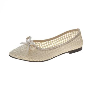 New WomenS Flat Shoes Casual Slip-On Shallow Loafers With Bow Detail