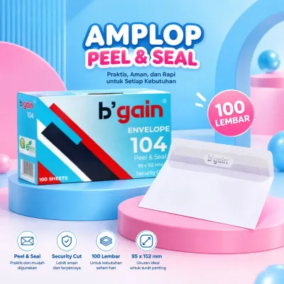 Amplop Putih No. 104 GRANDIA 95x152mm BGAIN | Amplop Kondangan Surat 1 Box Isi 100 Pcs