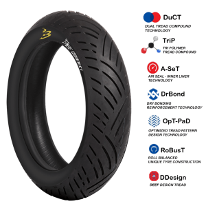 EUROGRIP BEE CONNECT Tires for all Scooters 10" 11" 12" 13" 14" 15" ( WITH TIRE SEALANT & TIRE VALVE) BY MOTORMATE