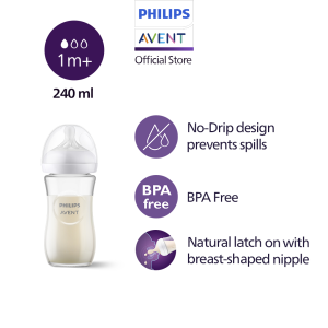 PHILIPS AVENT Natural Response Glass Baby Bottle 240ml- SCY933/01