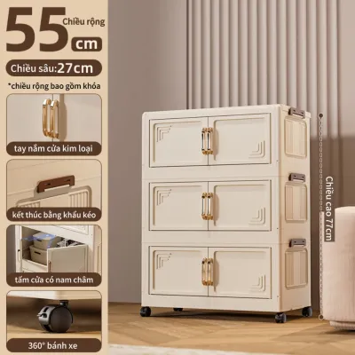 Tủ đựng quần áo gấp gọn 40/50/60/70CM tủ nhựa đựng quần áo Thể Xếp tủ đựng đồ không cần lắp đặt tủ nhựa gấp
