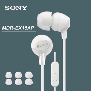 Original Sony MDR-EX15AP EX Series 3.5mm Jack Wired Earphones Gaming Earbud Handsfree Headset Headphone with Mic For iOS Android iPhone Huawei Samsung Xiaomi OPPO Vivo