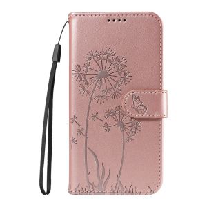 Luxury Flip Case for iPhone 12 11 X XS XR 8 7 6 6s se 2020 2022 MIni Pro Plus Max Leather Dandelion Embossed Wallet Card Holder Stand Phone Cover