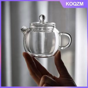 KOQZM 150ml 5oz Mini Clear Glass Teapot High Borosilicate For Hot Beverages Teapot For One Person Use Kung Fu Tea For Home Office Cafe