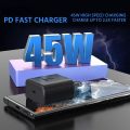 For Samsung 45W 25W PD ultra fast charging charger travel adapter, C-type to USB-C wall charger cable, suitable for Samsung Galaxy S24 Ultra/S23 Ultra/S22/S21/S20 Note 20/A73/A71/A54/A34 5G Fast charging cable. 