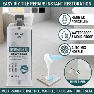 Tile Marble Repair Agent Ceramic Repair Paste Floor Crack Filler Glaze Repair Compound Pothole Filling Adhesive for Home Tile Marble DIY Repair