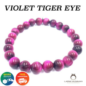 GELANG BATU NATURAL VIOLET TIGER EYE GELANG PRIA WANITA MATA HARIMAU