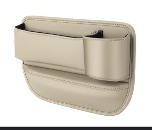 Khay để đồ khe ghế mẫu mới mới 2024 chất liệu da PU cao cấp kèm giá đỡ cốc nước tiện dụng. Màu sắc đen trắng kem nâu. phụ kiện 4 bánh