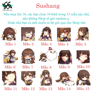 Honkai Star Rail - Set 10/15 Sticker Sushang game Honkai Star Rail dán trang trí laptop điện thoại siêu đẹp chống nước chống xước