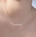 Korean fashion trend sweet bow smile necklace female light luxury small smile clavicle chain short. 