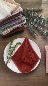 24pcs 42x42cm Napkins Retro Cotton Gauze Hanky Dinner Cloth Napkin Vintage Wedding Bridal Christmas Party Table Decoration