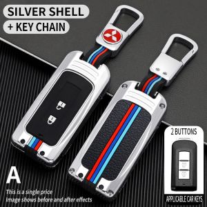 For Mitsubishi Xpander Montero Mirage G4 Strada Remote Key Case Cover Metal Key Fob Shell Keychain Accessories