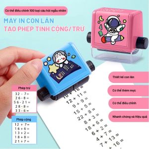 MÁY IN CON LĂN TẠO PHÉP TÍNH CỘNG TRỪ ĐƠN GIẢN RA BÀI TẬP CHO BÉ HỌC TOÁN GD087