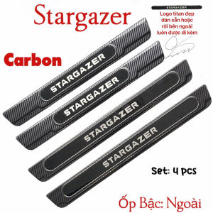 Nẹp bước chân Ốp bậc cửa CACBON xe Stargazer 2022 2023 2024 2025 vân Carbon Cao cấp Phụ kiện trang