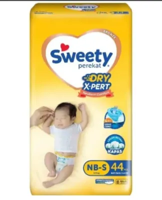 Sweety Bronze Pan perekat Dry x-pert comfort popok NB-S 24 dan NB-S 44 bayi baru lahir popok 1pak bayi baru lahir