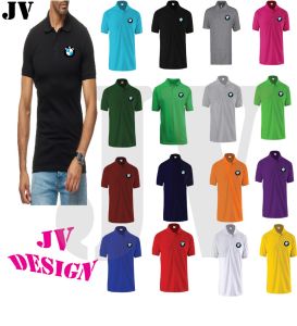 💥⏩NEW ⏪💥[PRINTING] BMW LOGO POLO FRESH LOGO PRINTED COLLARED NECK SHIRT FOR MEN AND WOMEN 100% COTTON B5