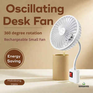 5W USB & Plug in Desk Fan Flexible Hose 360° Rotation Quiet Mini Fan Adjustable Small Desktop Cooler for Office & Home