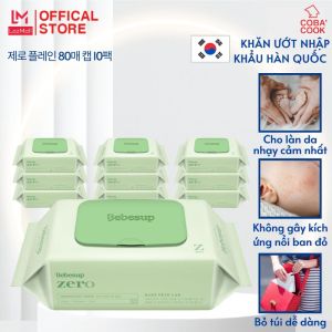 Khăn Ướt Nhập Khẩu Hàn Quốc Nguyên Thùng 10 gói Zero Cho Bé Sơ Sinh Và Trẻ Nhỏ