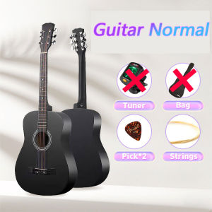 Guitar 38 Inch guitar Gitar Akustik 38" / Acoustic Guitar Beginner Round Corner Guitar Set ukulele With Pick String Bag Tuner