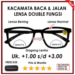 BISA COD - FREE CASE - Kacamata Baca Plus Pria Wanita 2 Fungsi Untuk Jalan Dan Baca Double Fokus - Ready Ukuran (+) 1.00 SAMPAI (+) 3.00 - Cocok Untuk Pria Dan Wanita  - Model Terkini