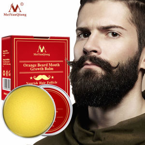 MeiYanQiong Natural Orange Organic Beard Oil Beard Wax balm Hair Loss Products Leave-In Conditioner for Groomed Beard Growth Health Care 30g