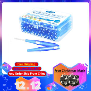 (FREE CLEANPIK DENTAL FLOSS) 60Pcs 0.7mm Cleanpik Dental Floss Massage Gums Oral Care Soft Interdental Brush Interdental Brushes Tongue Toothpick ToothBrush (Blue)