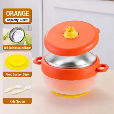 Phanqy 450ml Baby Food Bowl Water Fillable insulated Leak proof Portable Baby Food Container