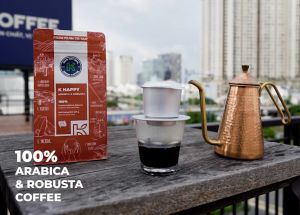 [COMBO 2 TẶNG THÙNG ĐÁ] Cà Phê Rang Xay Nguyên Chất K Coffee Happy 227g (100% Arabica Và Robusta) - Thương Hiệu K COFFEE