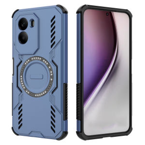 Phone Case For Poco M7 4G 4G 2025 Armor Magnetic Casing Shockproof Matte Hard Mesh Heat Dissipation Breathable Fall prevention Case Back Cover