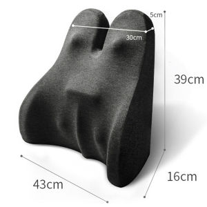 Lumbar Pillow Ergonomic Design Orthopedic Backrest for Back Pain Relief Memory Foam Lumbar Support Pillow Back Support for Office Chair Computer Chair Car Seat with Massage Pressure Points and Adjustable Strap