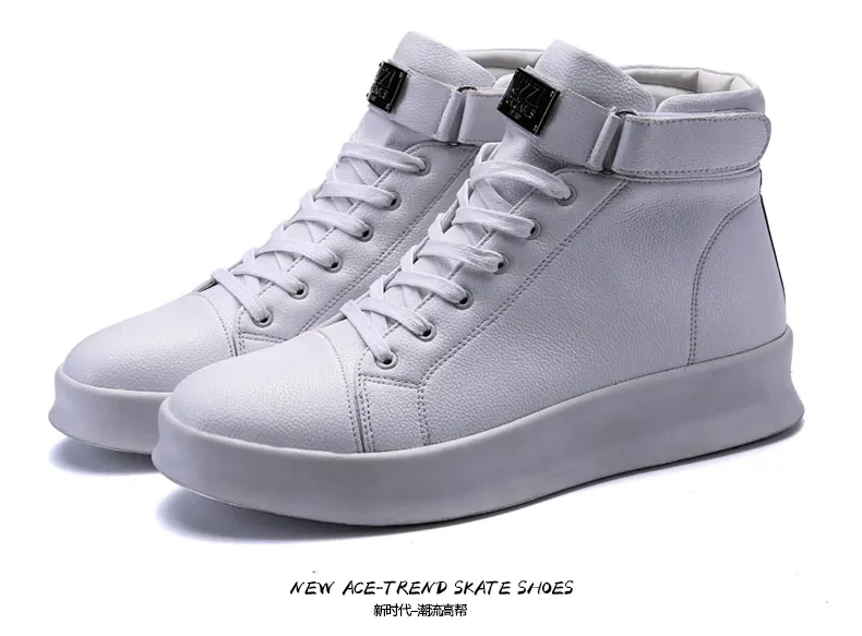 Leather Boots Men Designer Ankle Boots High Top Sneakers Casual Shoes  Casual Martin Boot for Men (Black,White,Red)