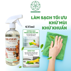 Xịt Lau Đau Năng Hữu Cơ Mas.Clean Hương Quế Chai Nước Xịt Lau Bếp Và Các Bề Mặt Như Bàn Kính Tinh Dầu Quế 635ml