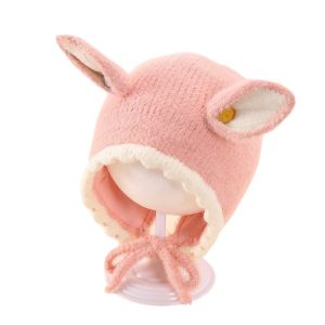 BMFUEW Elastic Baby Pullover Cap Solid Color Cartoon Brimless Beanie Cap Personality All-match Kids Woolen Hat Boys