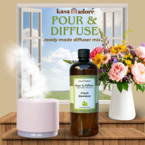 Kasa Adore | FRESH BAMBOO | Pour and Diffuser | Ready Made Diffuser Mix | 500ml
