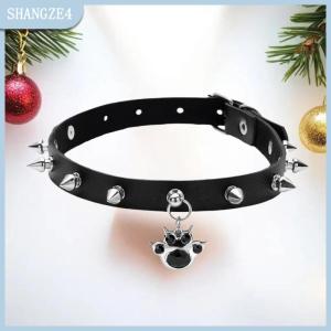 【SHANGZE4】 Hip Hop Đen Da Đinh Tán Mèo Móng Vuốt Vòng Cổ Cho Phụ Nữ Tối Cay Cô Gái Chokers Xu Hướng Mát Gothic Thời Trang Đồ Trang Sức Phụ Kiện