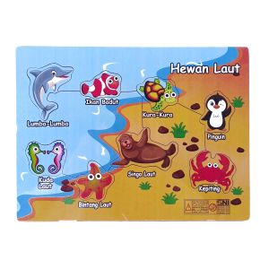 Puzzle Kayu SNI Ukuran 17x23 CM Huruf Angka Alfabet Hijaiyah Buah Sayur Hewan Transportasi Profesi Mainan Edukasi Anak Jigsaw Bongkar Pasang