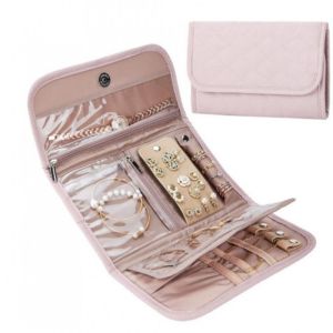 DOUCAI Fashion Foldable Jewelry Organizer Portable Soft Jewelry Display Case Fashion Handheld Necklaces Storage Pouch Jewelry Storage