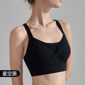 สปอร์ตบราคาดอกผู้หญิงแบบผูกด้านหน้าเสื้อโยคะฤดูร้อนใหม่พร้อมครอปท็อปฟิตเนส