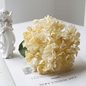 SAVVYSHELF Silk Flower Burnt Edge Hydrangea 10 Colors DIY Decor Fake Flower Exquisite Artificial Flowers Home Ornament